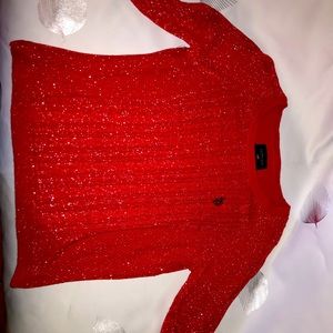 Red half sleeve Polo sweater